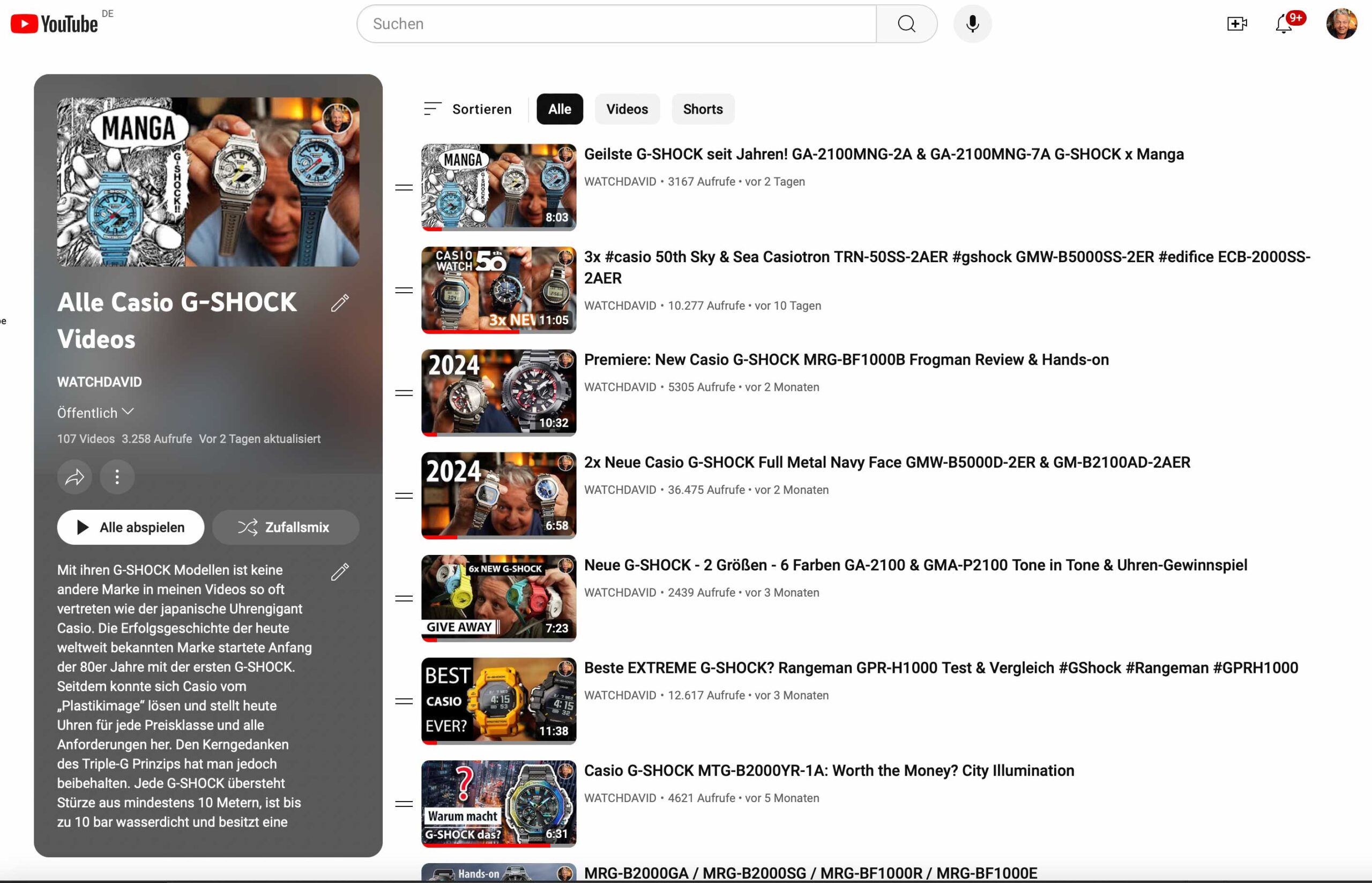 Casio G-SHOCK YouTube Videos